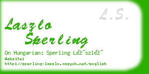 laszlo sperling business card
